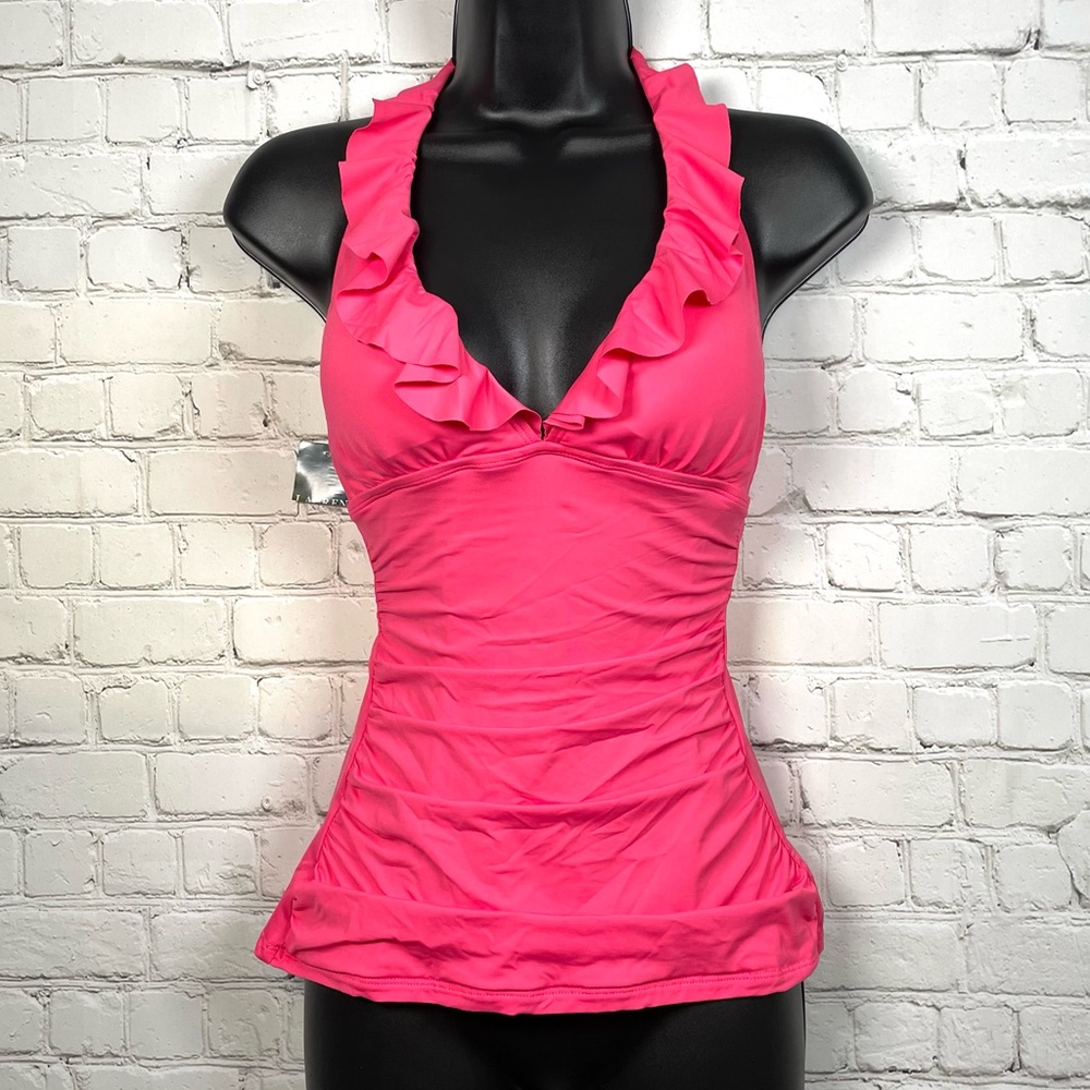 3/$20 NWT LAUREN Ralph Lauren Beach Club Ruffle Front Tankini 6